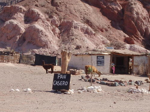 Lamas - A roadside stop advertises Home made Bread.
